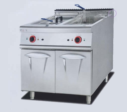 立式柜體雙杠電炸爐